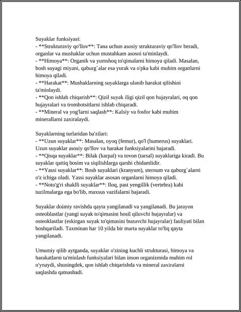 SUYAKLAR HAQIDA TO'LIQ MALUMOT 4
