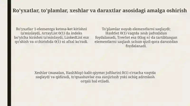 Kolleksiyalar Collection va Iterator interfeyslari 4