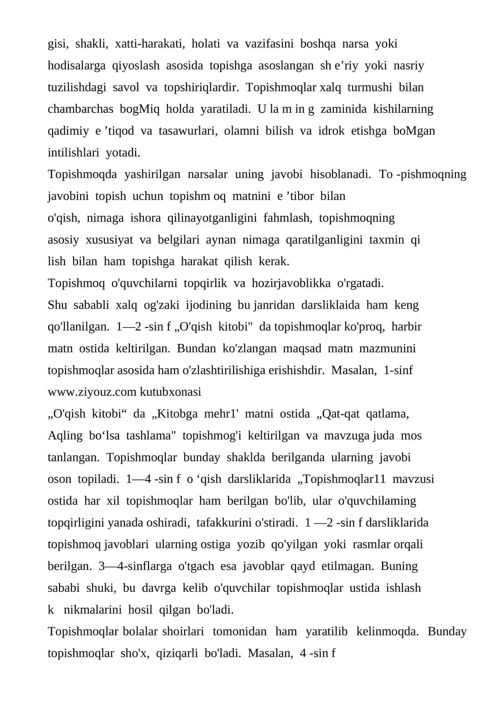 Topishmoq, latifa va tez aytishlarni o‘rganish metodikasi 4