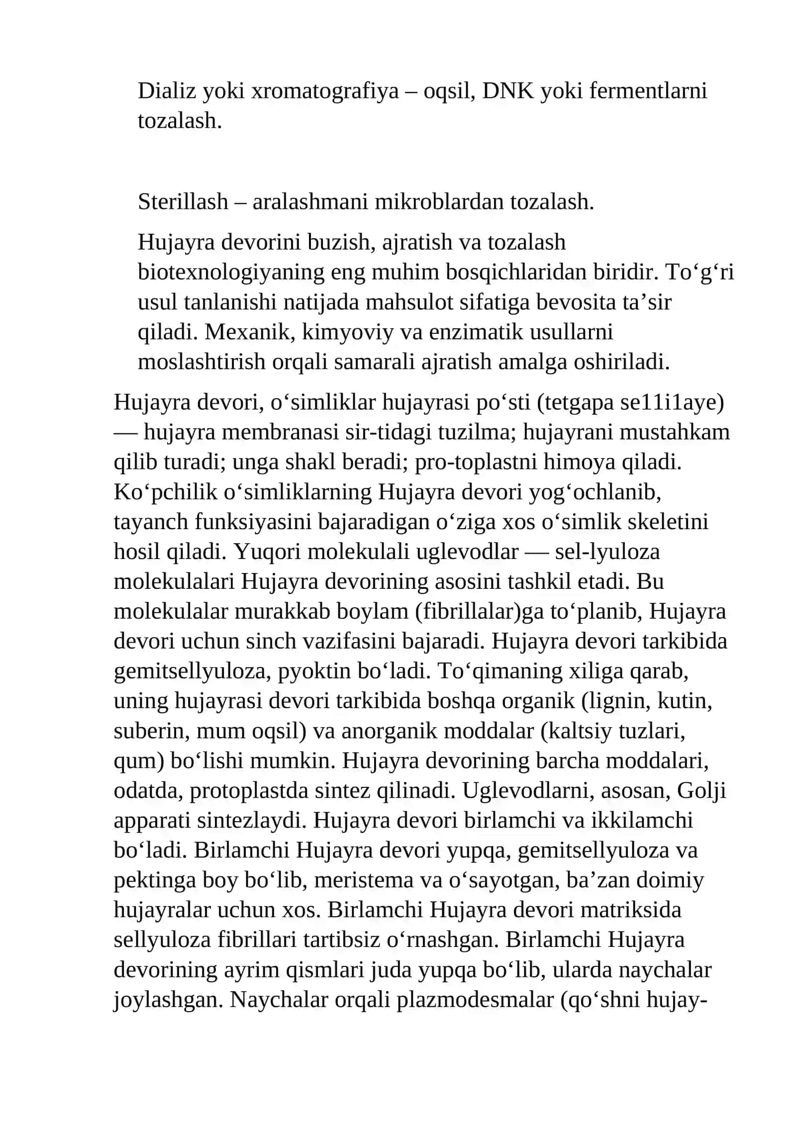 Hujayralar devorini buzish usullari ajratish va tozalash 4