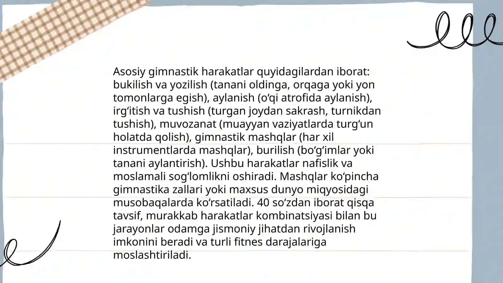 Badiiy gimmastikada buyumsiz bajariladigan mashqlar 4