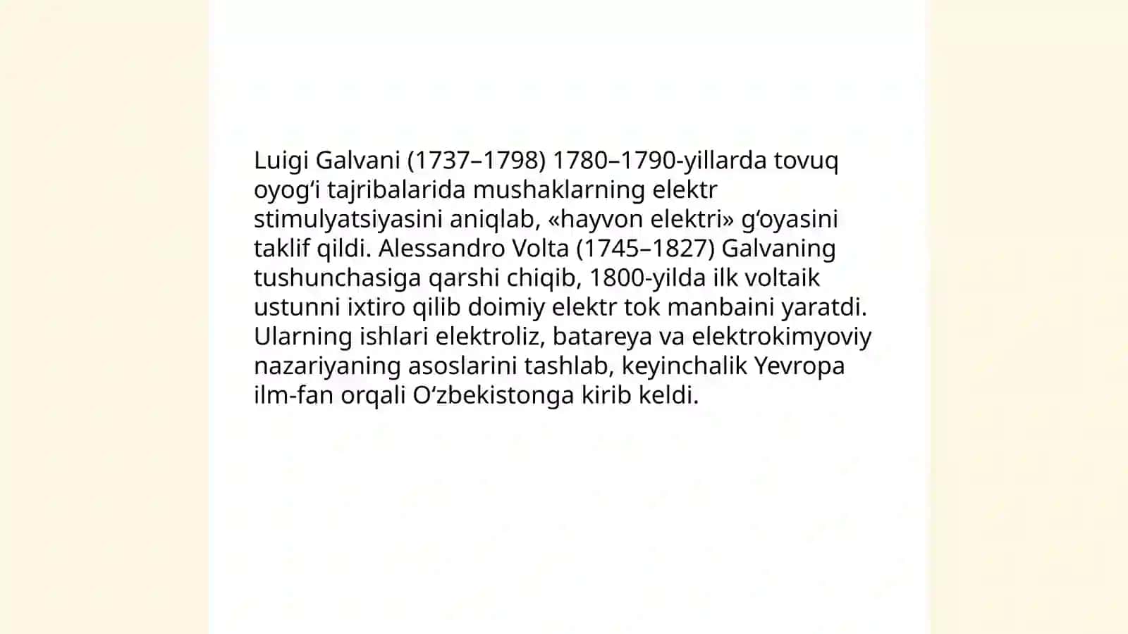 Elektrokimyo fani va uning rivojlanish tarixi 4