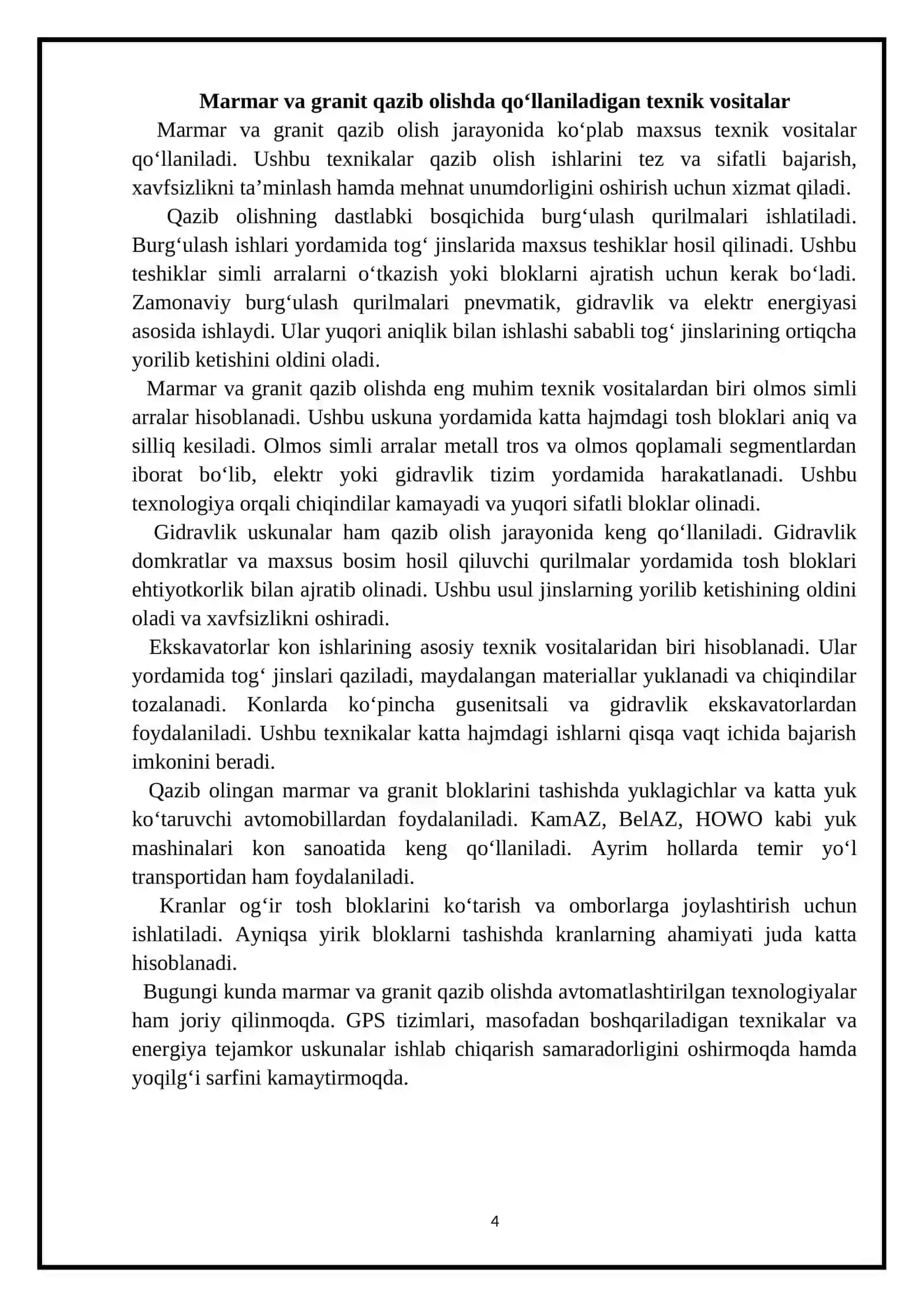 Marmar va granit konlari haqida umumiy ma’lumot 4