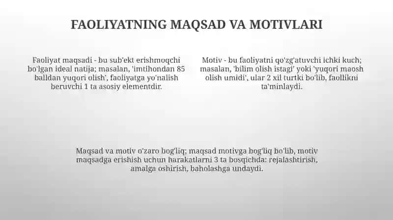 Faoliyatning tuzilishi 4