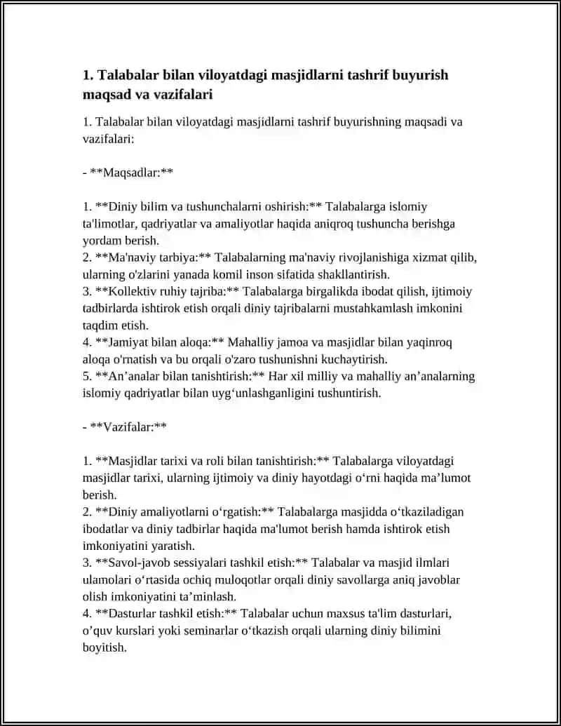 Talabalar bilan oʻzbekistondagi diniy tashkilotlarga borish 4