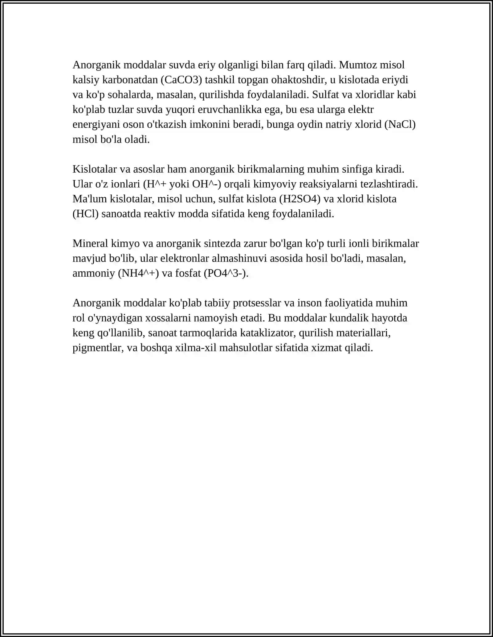 ANORGANIK MODDALARNING ENG MUSIC SINFLARI 4
