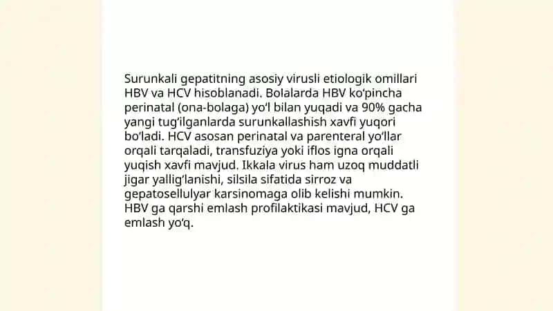 Bolalarda Surunkali gepatit 4