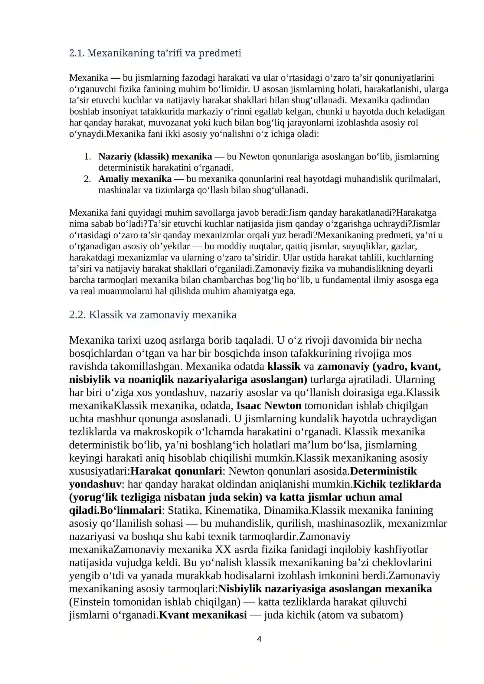 Mexanika.Mexanik boshqaruvli qurilmalar 4