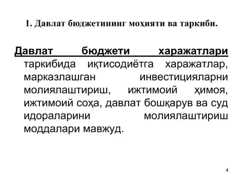 Davlat byudjeti va soliqlar 4