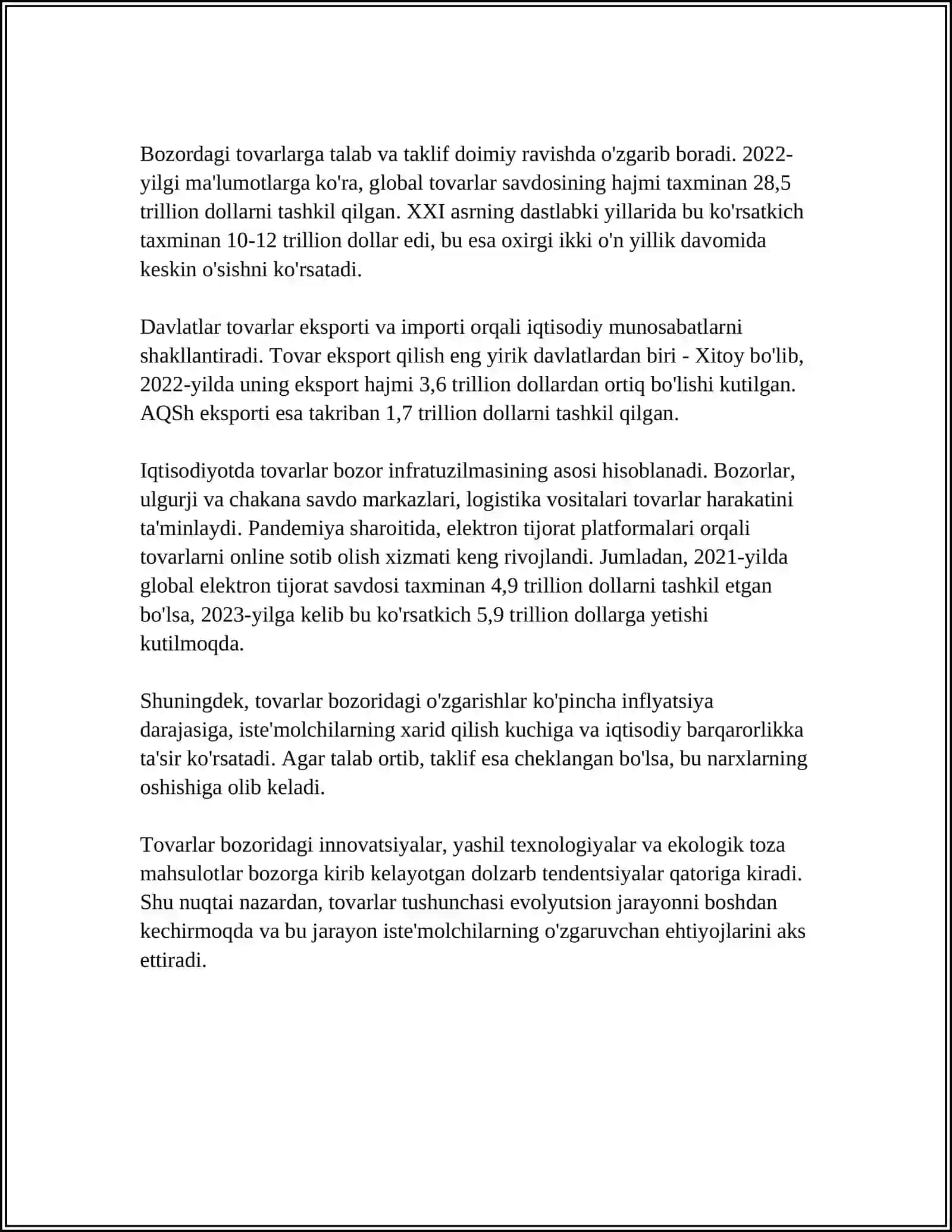 TOVAR VA UNING XUSUSIYATLARI 4