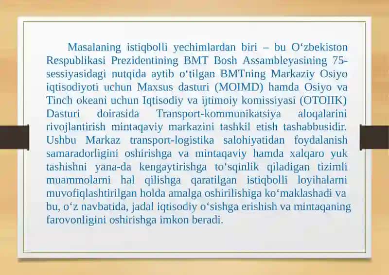 TRANSPORT AXBOROT KOMMUNIKATSIYA INFRATUZILMASINING MINTAQAVIY RIVOJLANISH XUSUSSIYATLARI 4