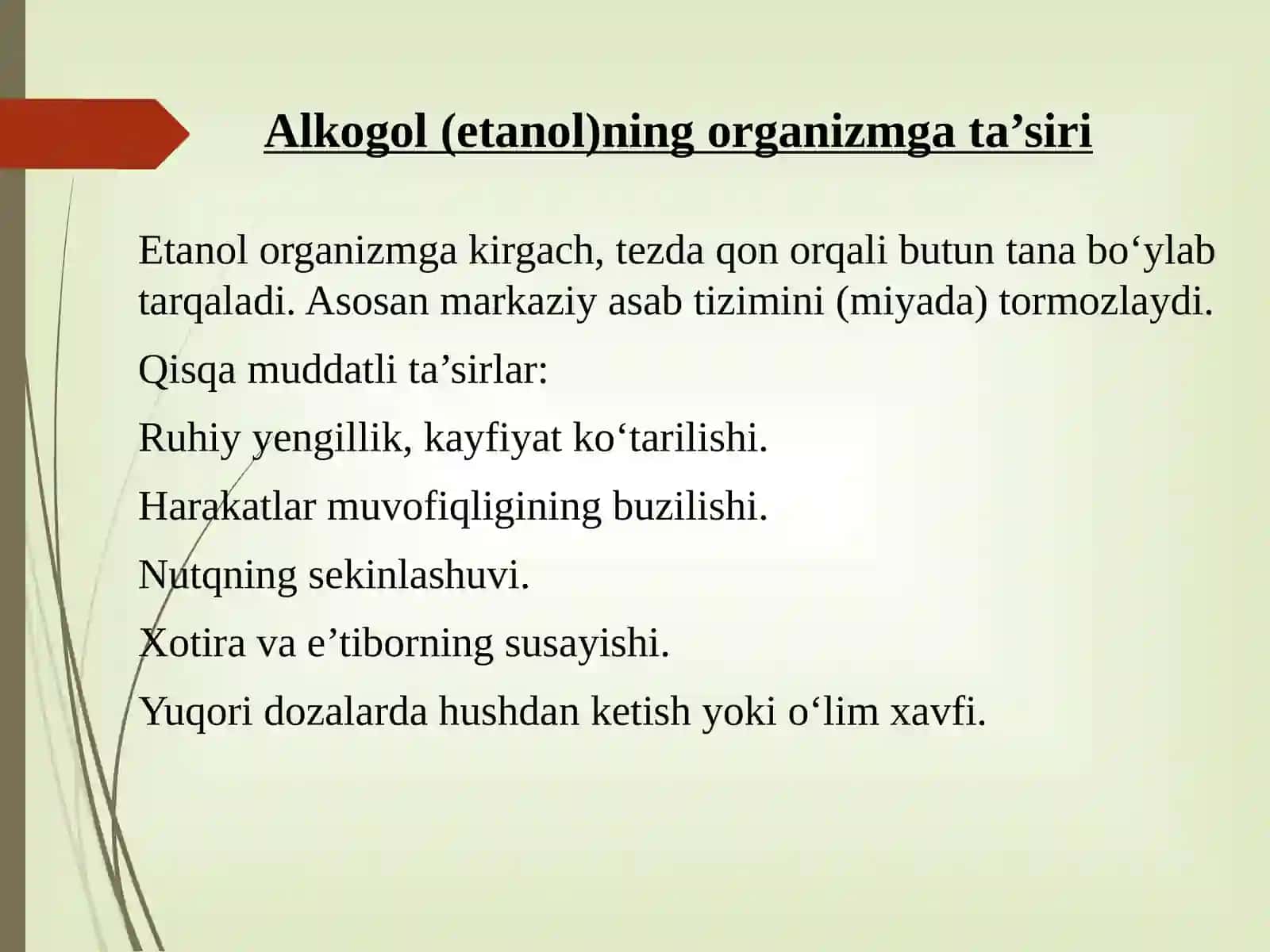 ETIL SPIRTI. ALKOGOLIZM VA UNING ASORATLARI 4