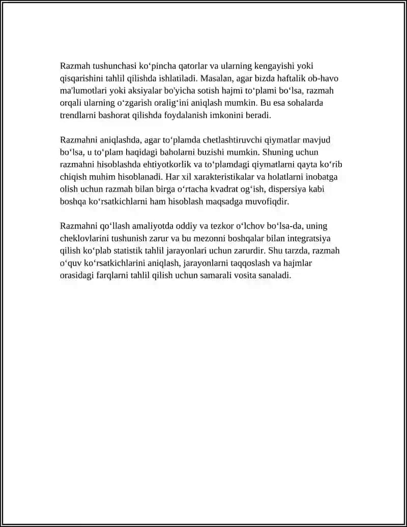 VARIATSIYA KO‘RSATKICHLARNI HISOBLASH 4