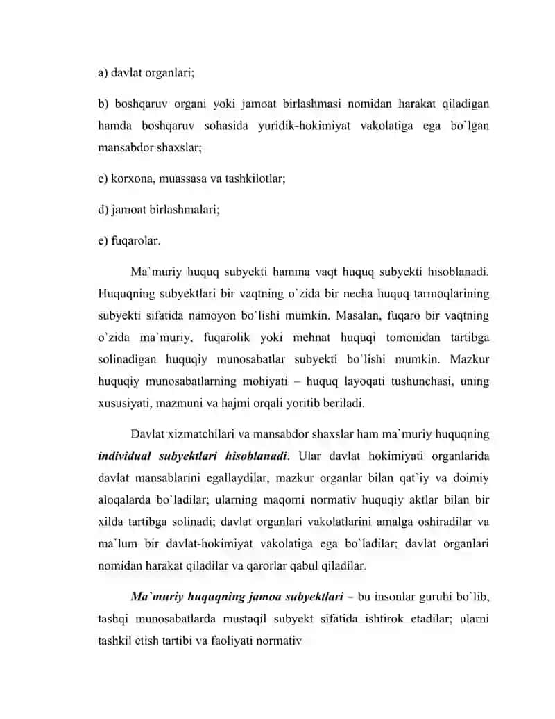 Ma'muriy huquq subyektlari 4