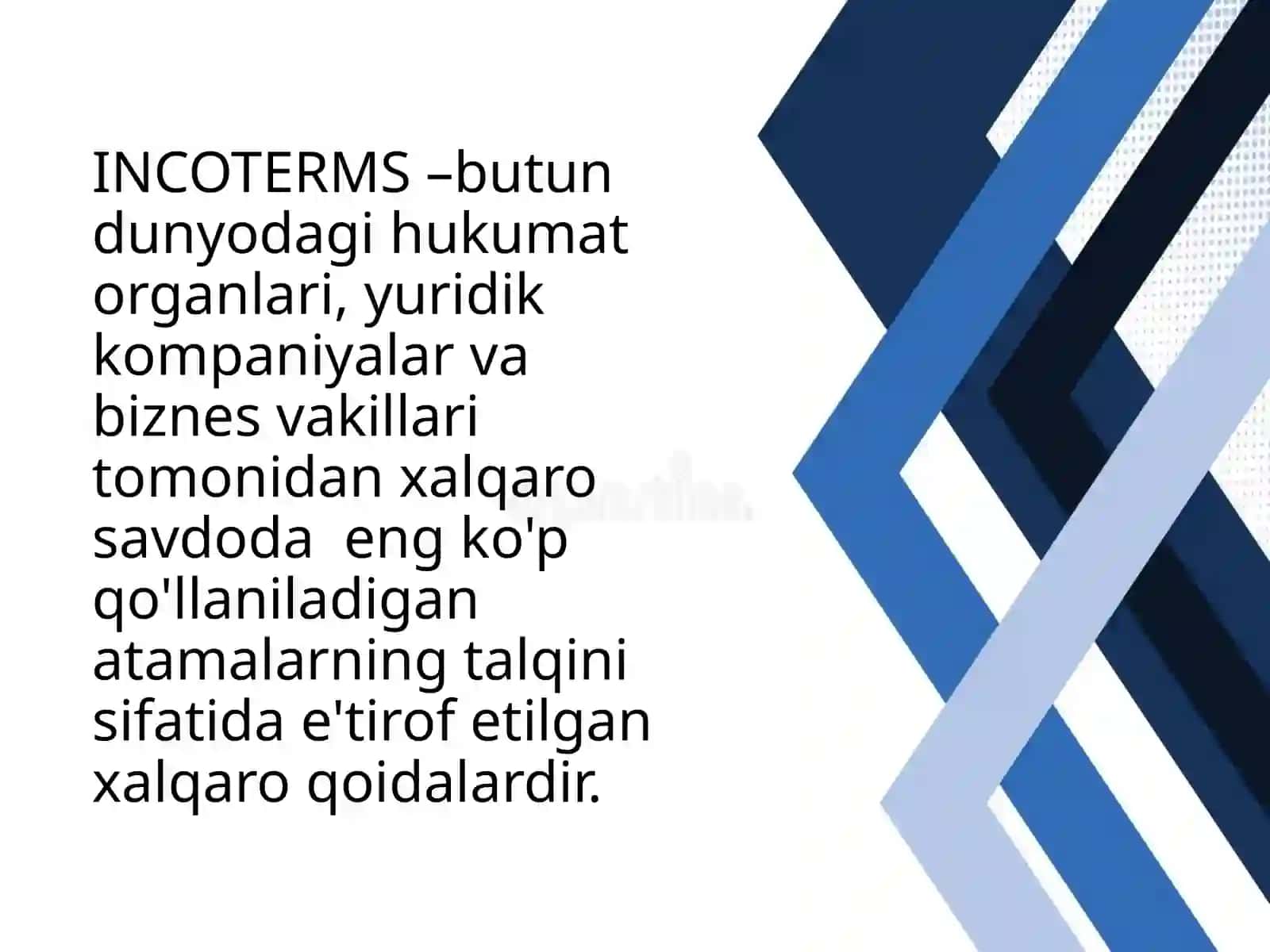 Xalqaro savdo terminlari (INKOTERMS) 4