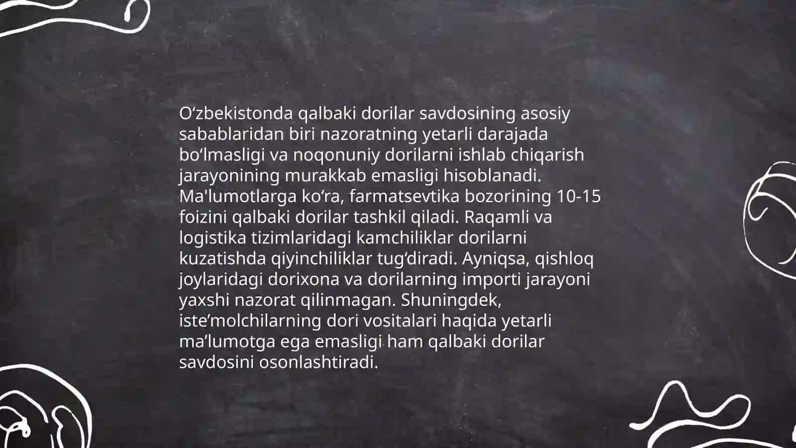 Ozbekiston Respublikasida qalbaki dori vositalar aylanmasi 4