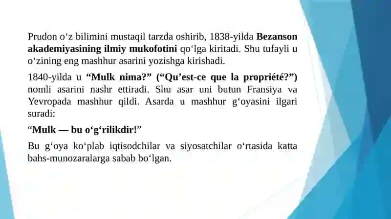 Prudon va Rodbertusning iqtisodiy g'oyalari 4