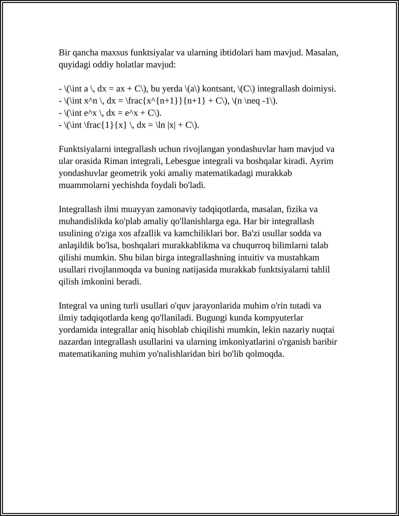 ANIQ INTEGRAL VA ULARNI TADBIQLARI 4