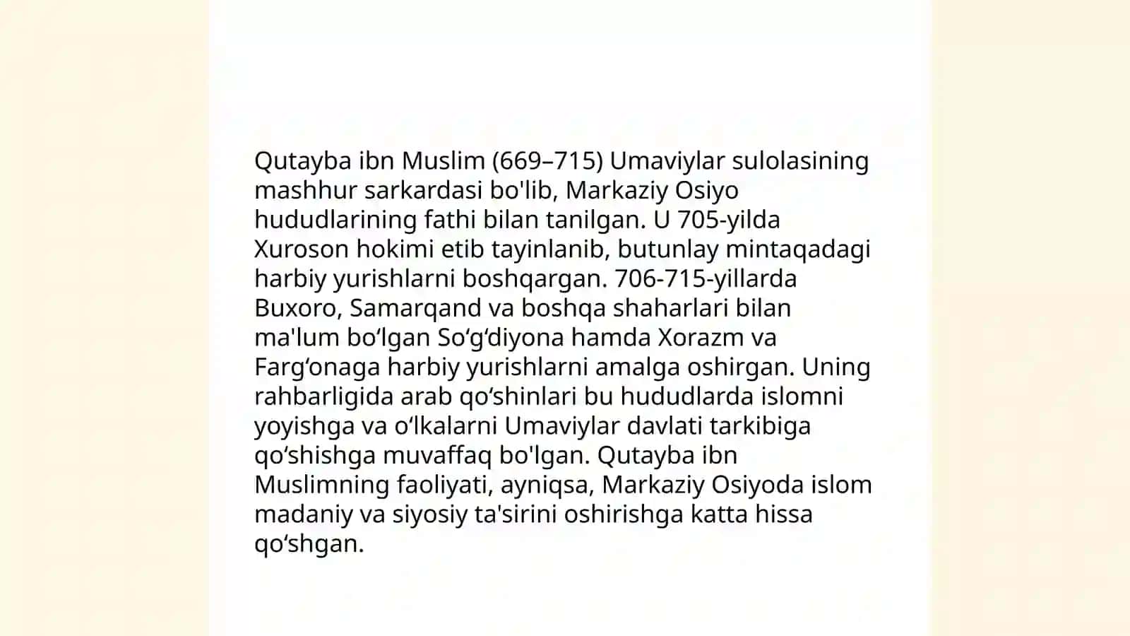 Arablarning O'rta osiyoning istilo qilishi 4