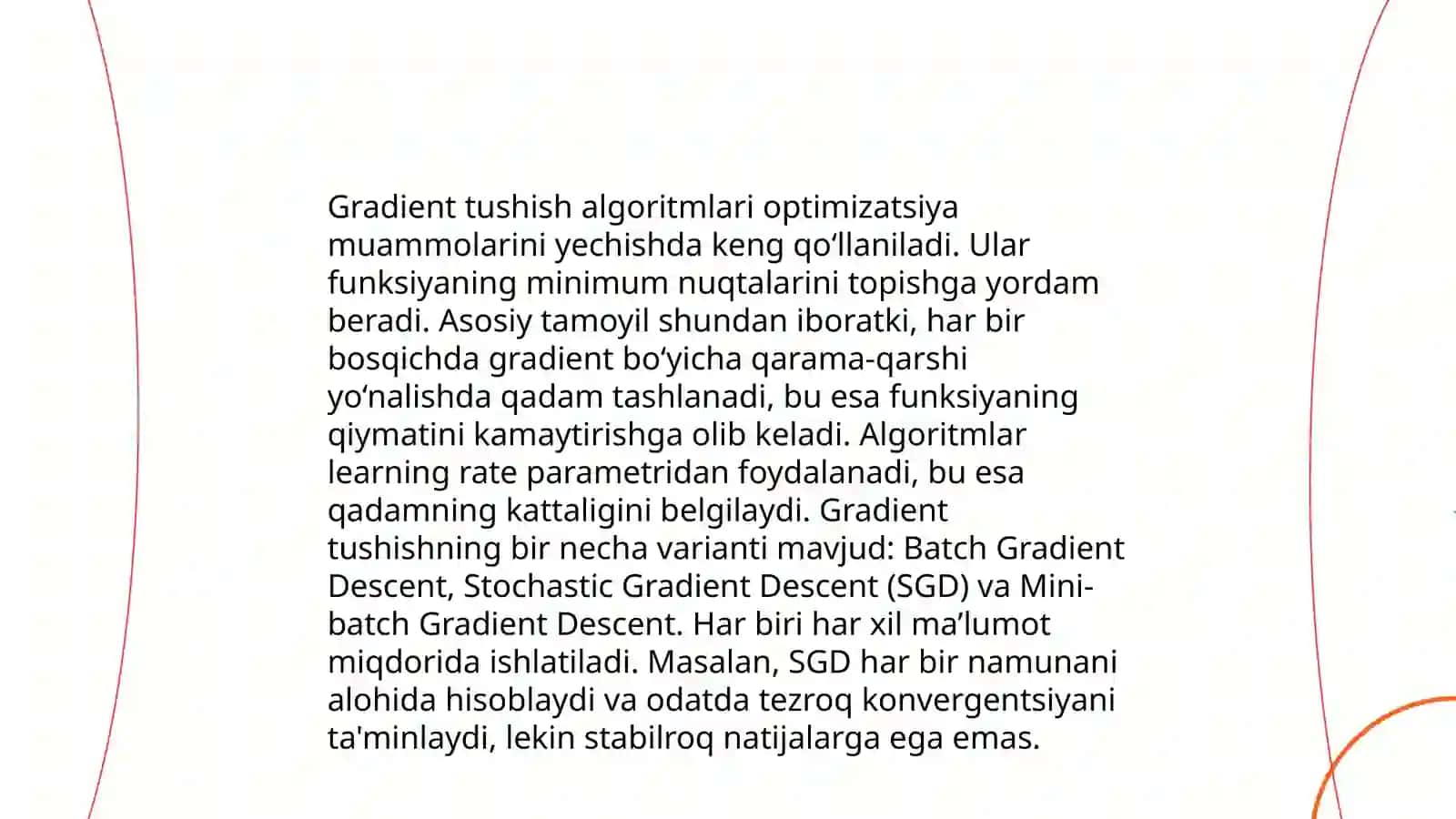 Mashinali oʻqitish algoritmlarda differensial hisob tadbiqlari 4