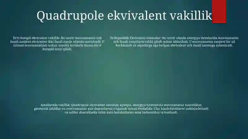ToʻRtqutiblik Ekvivalent Sxemalar 4