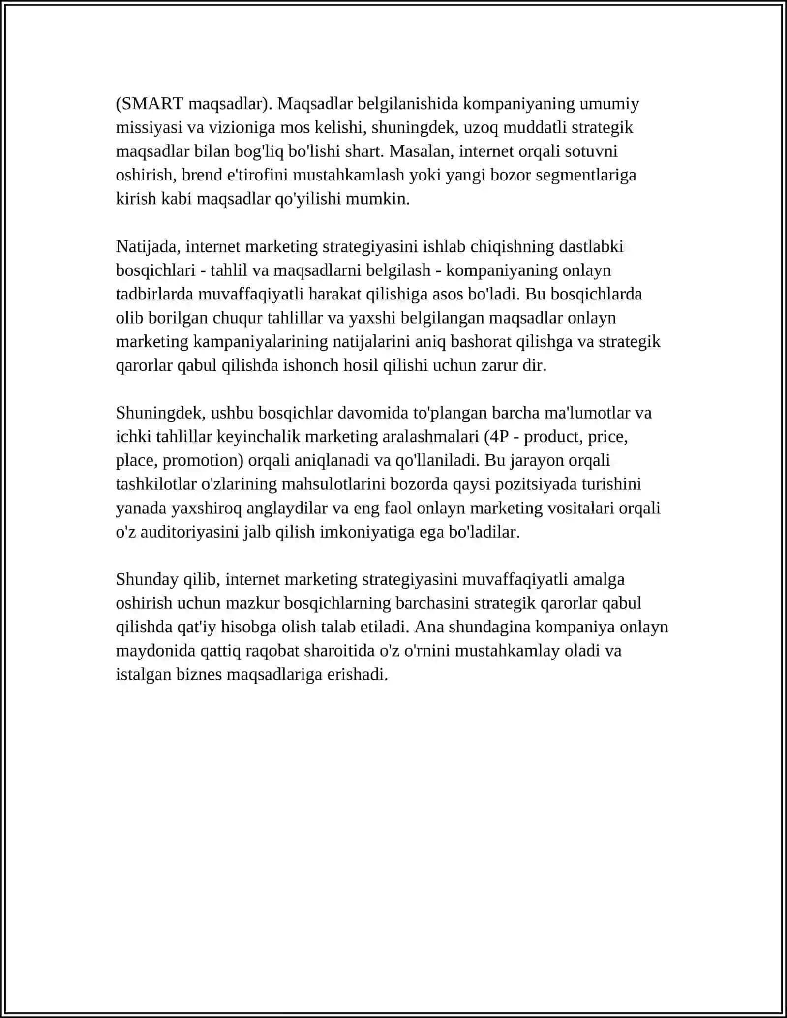 INTERNET MARKETING STRATEGIYASINI ISLAB CHIQISH 4