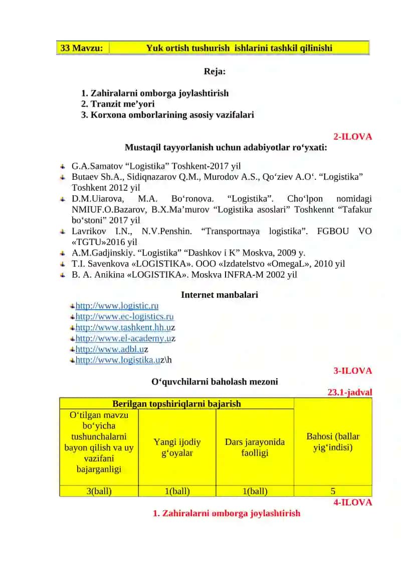 Nazariy o‘quv mashg‘ulotining o‘qitish texnologiyasi 4