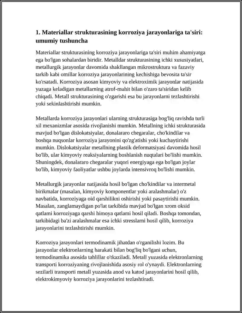 MATERIALLAR STRUKTURASI VA KORROZIYA JARAYONLARI 4