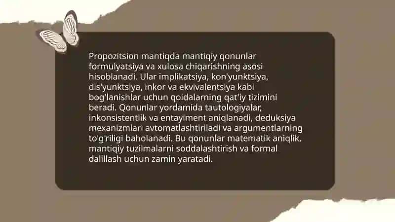 Mantiq tadbirlarida qonunlarning roli 4