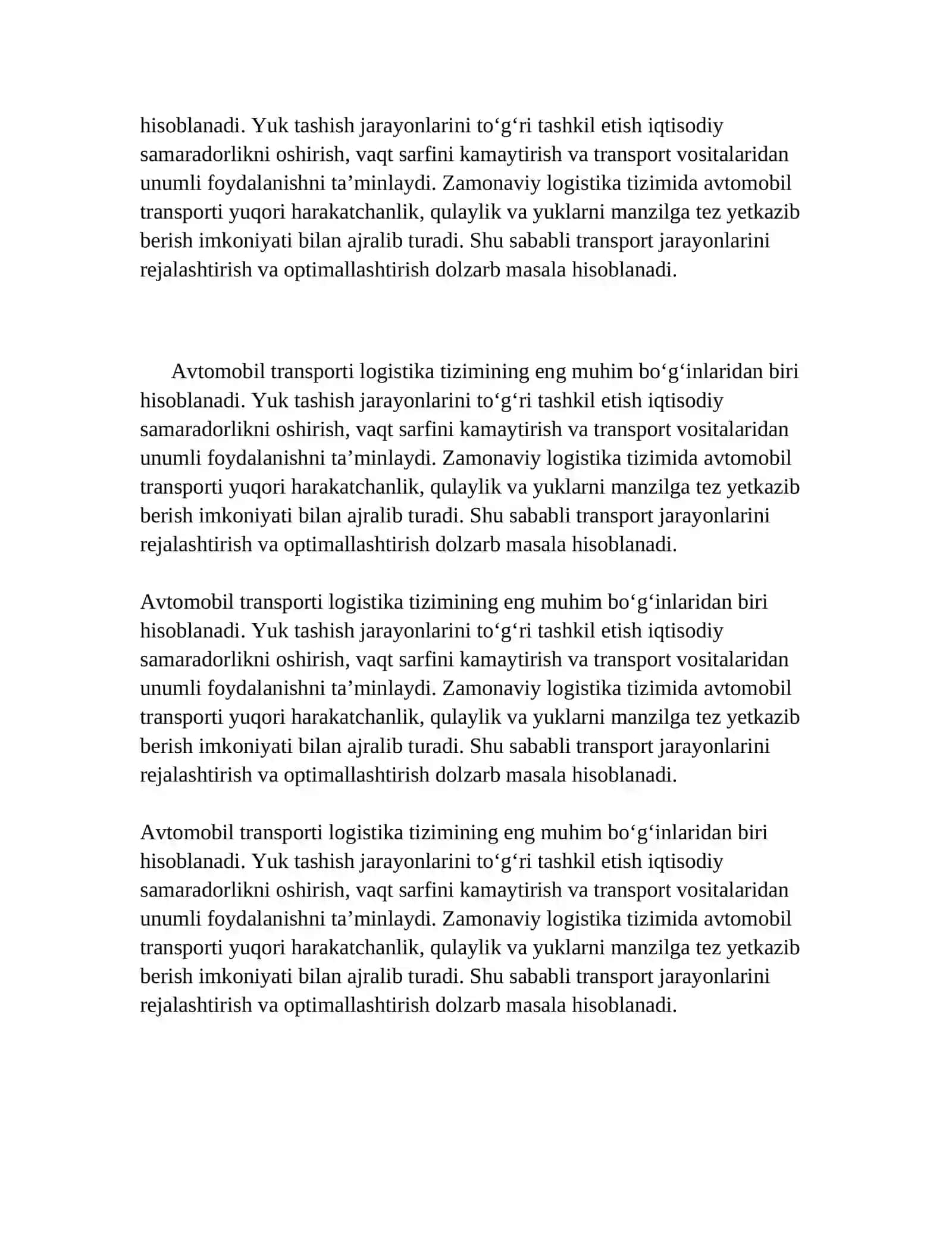 AVTOMOBIL TRANSPORTIDA YUKLARNI TASHISHNI TASHKIL ETISH 4