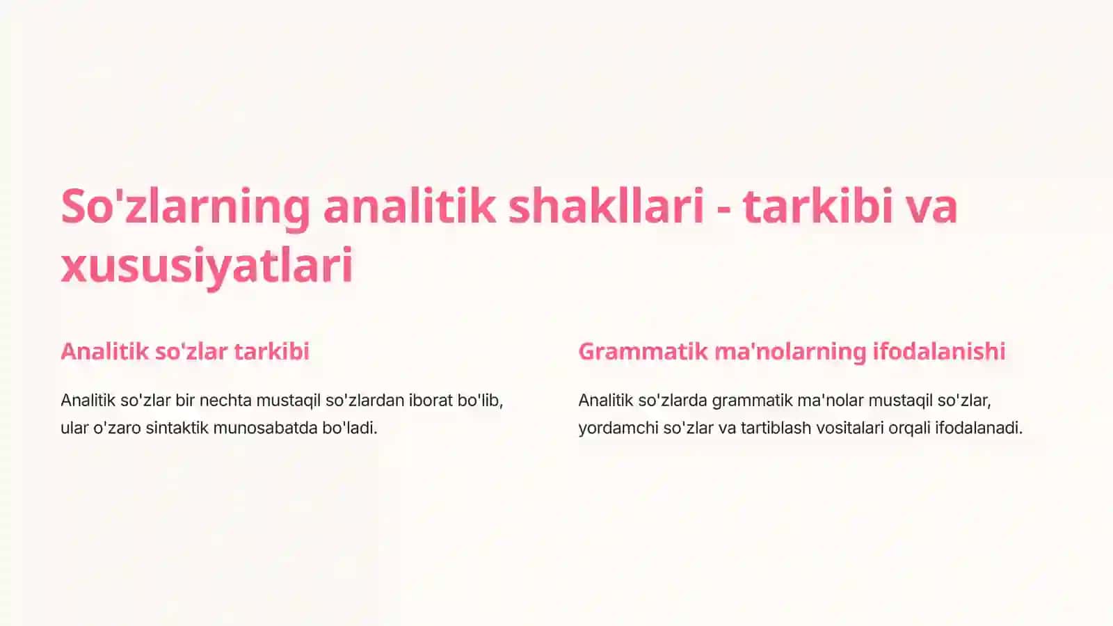 So'zlarning sintetik va analitik shakllari 4