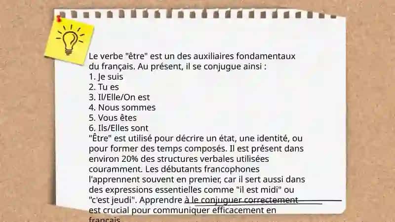 L'emploi du verbe "etre" en français 4
