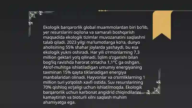 Organizm va muhit orasidagi o'zaro tasirlashuvi 4