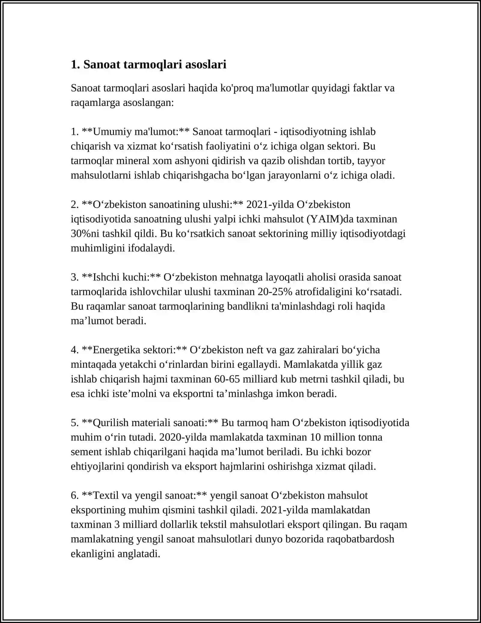 Sanoat Tarmoqlari va Interfeyslar Referat 4