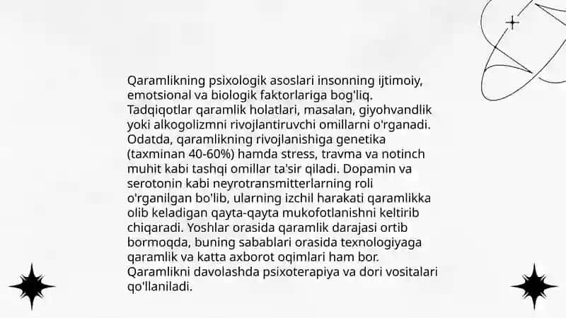Zararli Odatlar va Ularga Qaramlikning Oldini Olish 4
