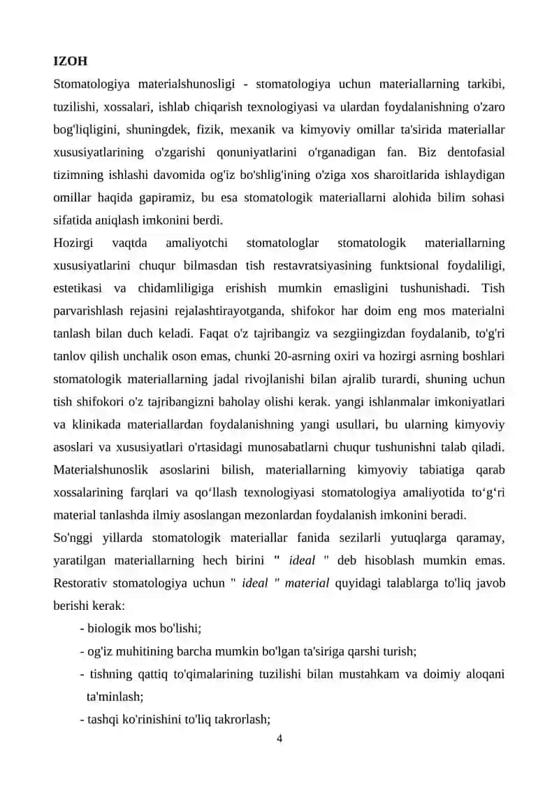 Stomatologik materiallarshunoslik 4