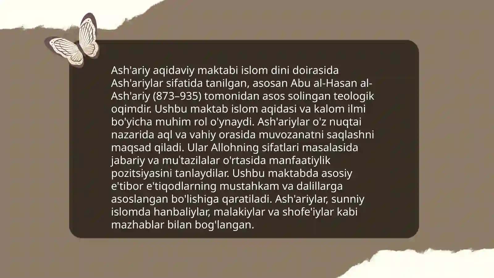 Islom dini aqidaviy maktablari va ularning hozirgi davrdagi ahamiyati 4