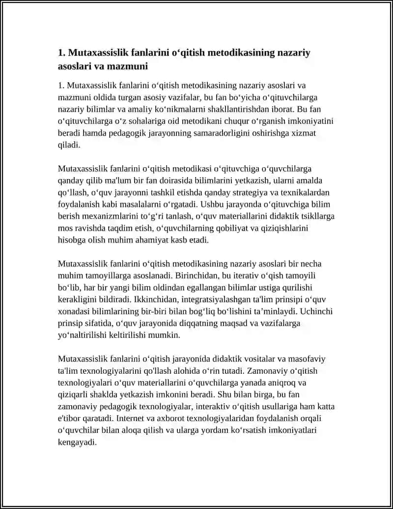 MUTAXASISLIK FANLARINI ÕQITISH METODIKASI 4