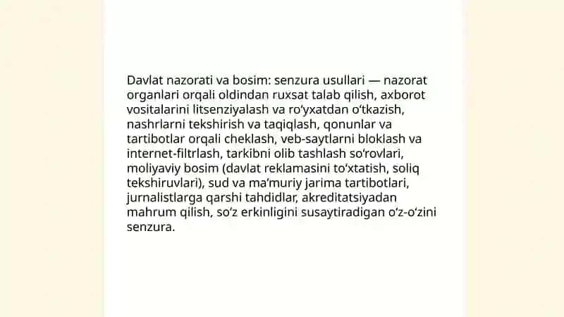 Matbuotda soʻz va axborot erkinligi 4