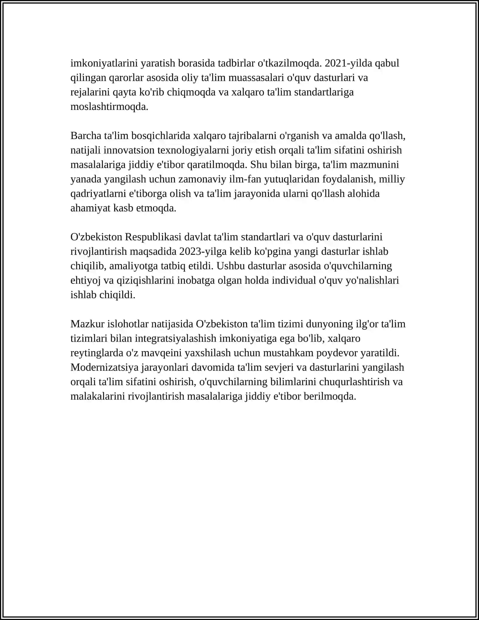 TA’LIM TIZIMIDAGI ISLOHOTLAR 4