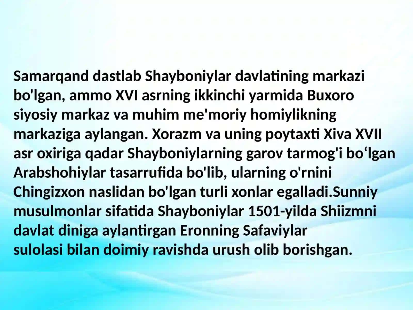 Shayboniylar davri tarixiy geografiyasi 4
