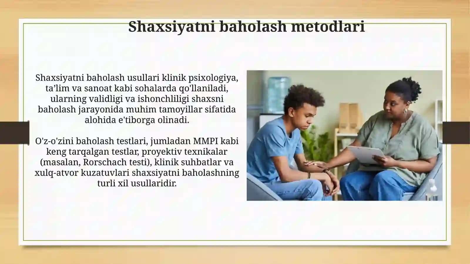 Ijtimoiy ishda inson hulq atvorini baholash diognostina usullari 4