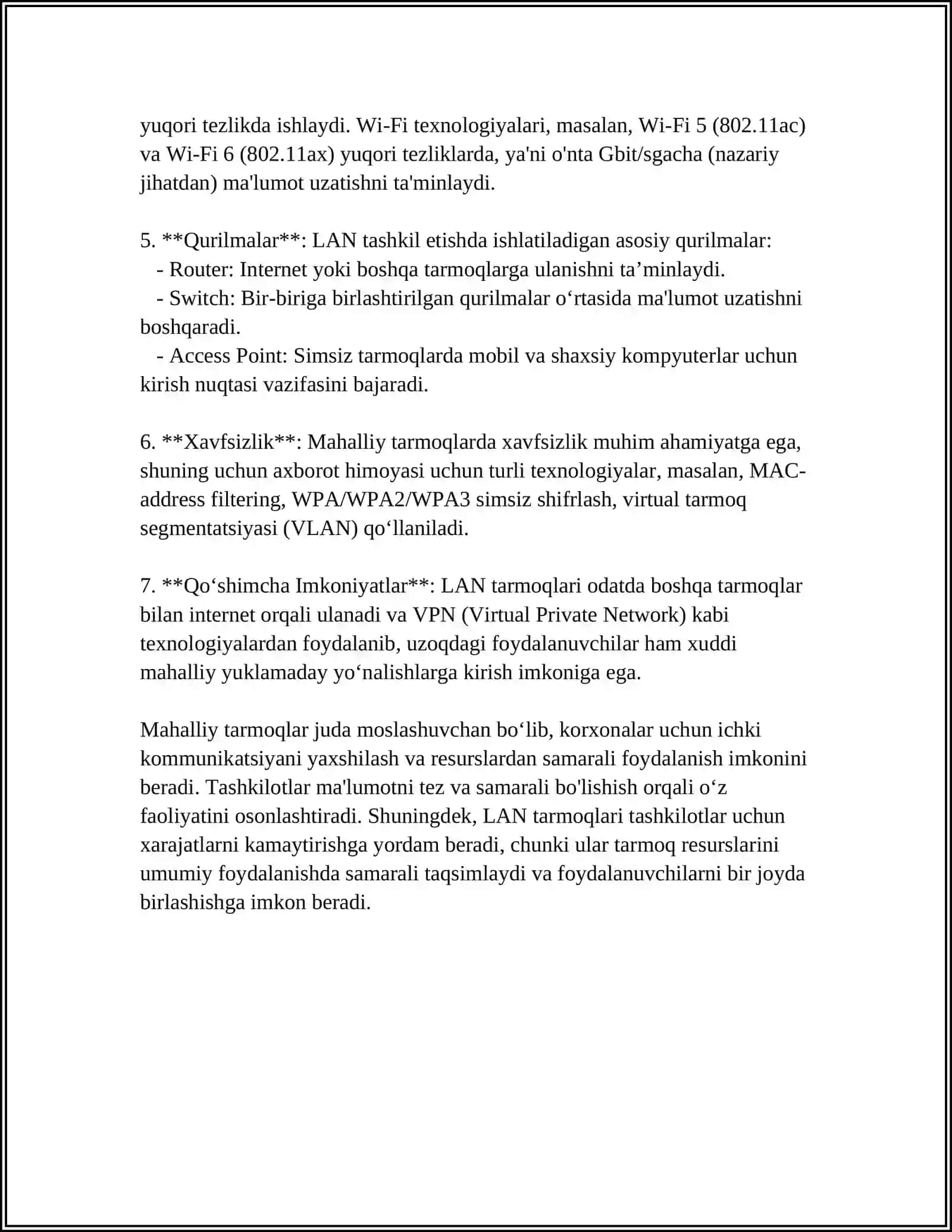 KOMPYUTER TARMOQLARI: LAN, WAN VA ULARNING FARQLARI 4
