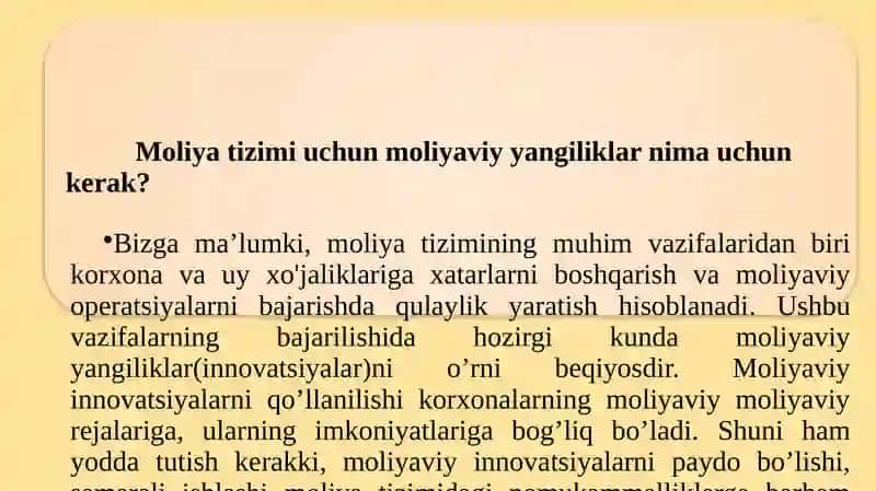 MOLIYAVIY YANGILIKLAR 4