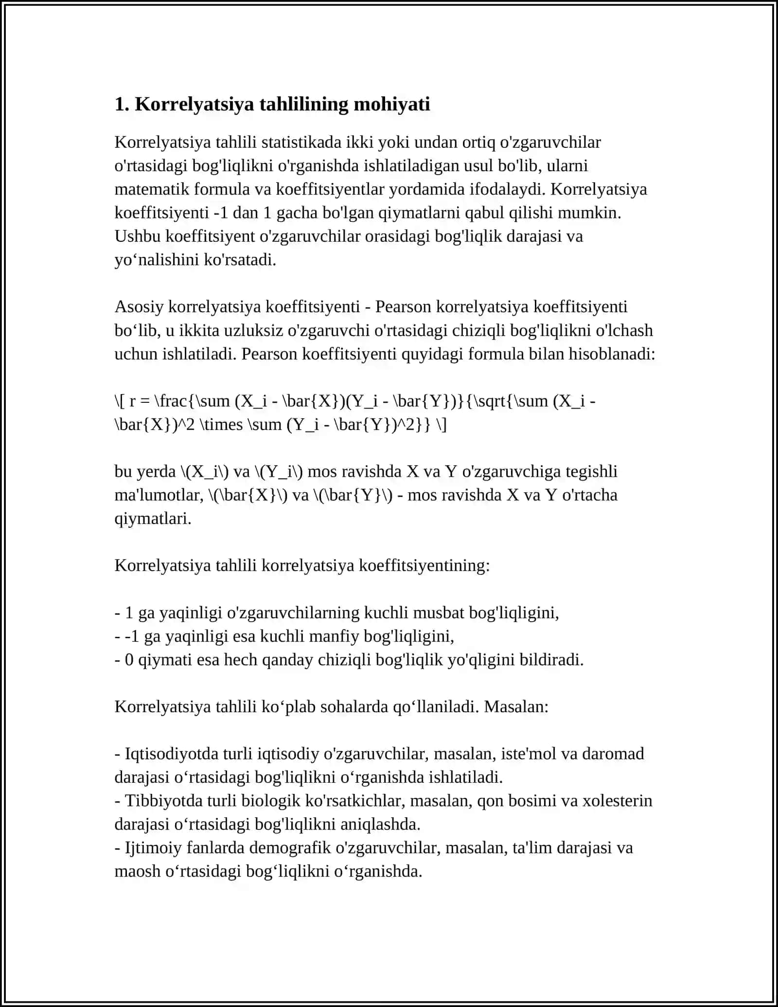 KORRELYATSIYA VA O'ZARO BOG'LIQLIK 4