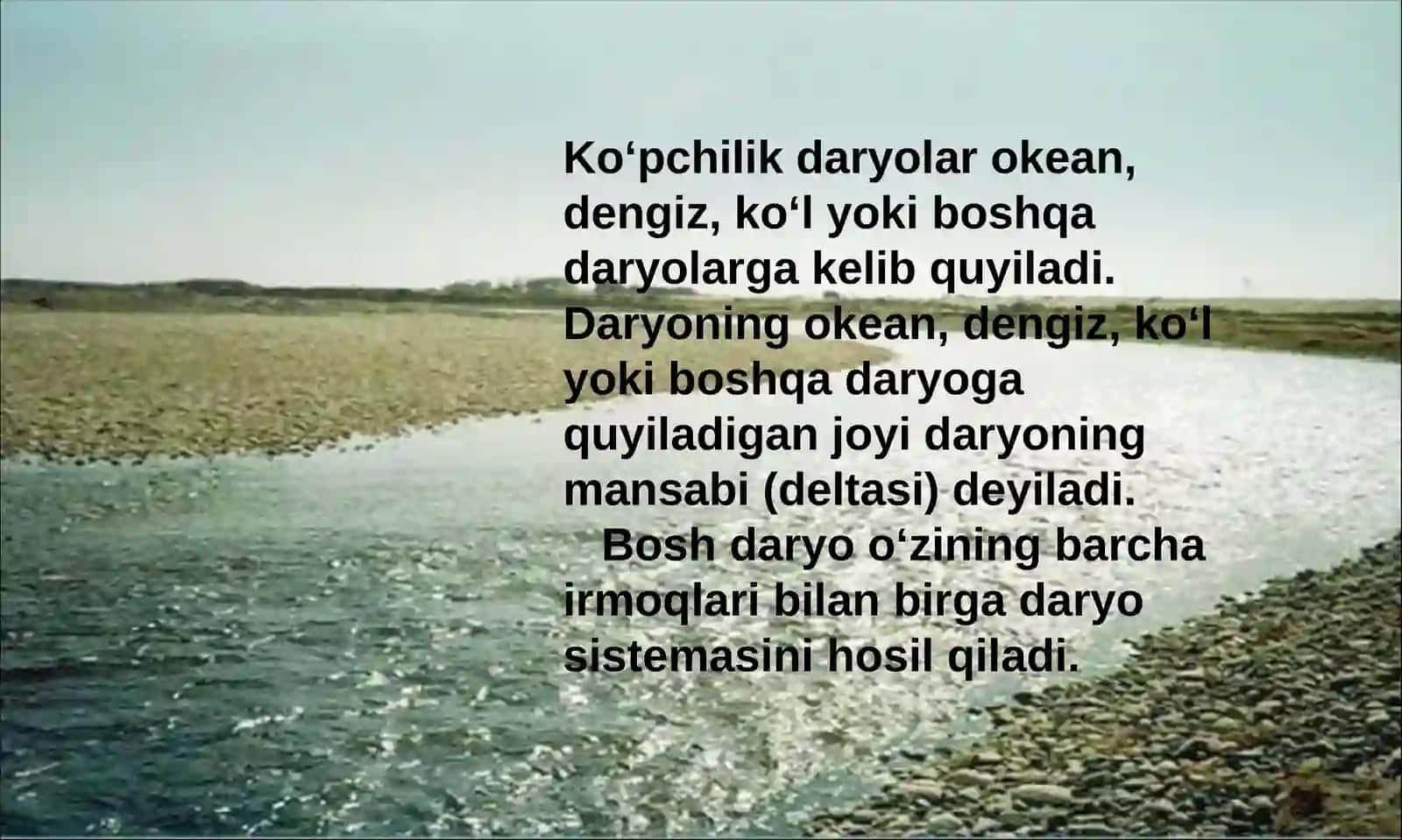 5-sinf Geografiya fanidan Daryolar mavzusida bir soatlik ochiq dars taqdimoti 4
