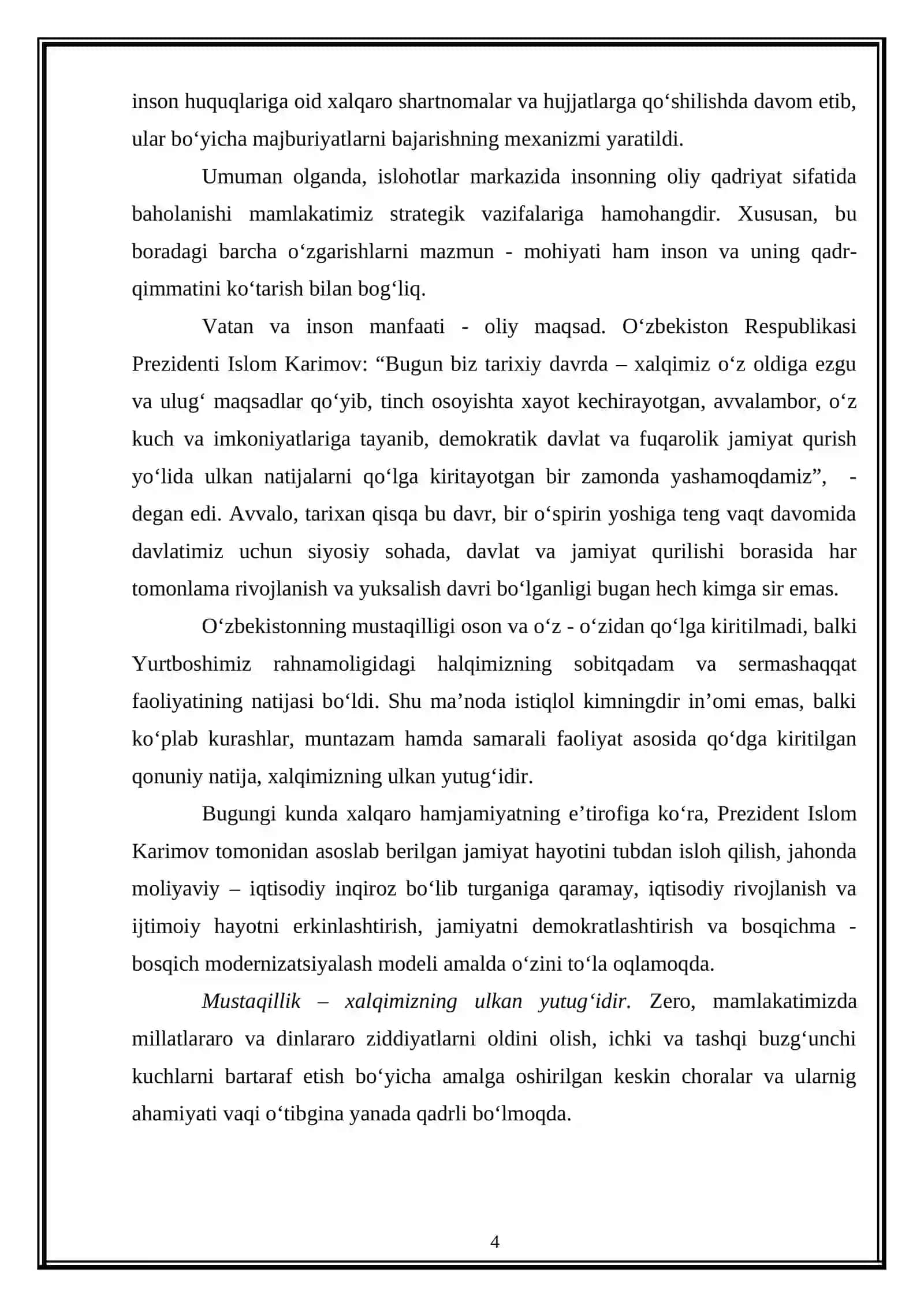 Hozirgi zamon ingliz tili strukturasida otlarda son kategoriyasi 4