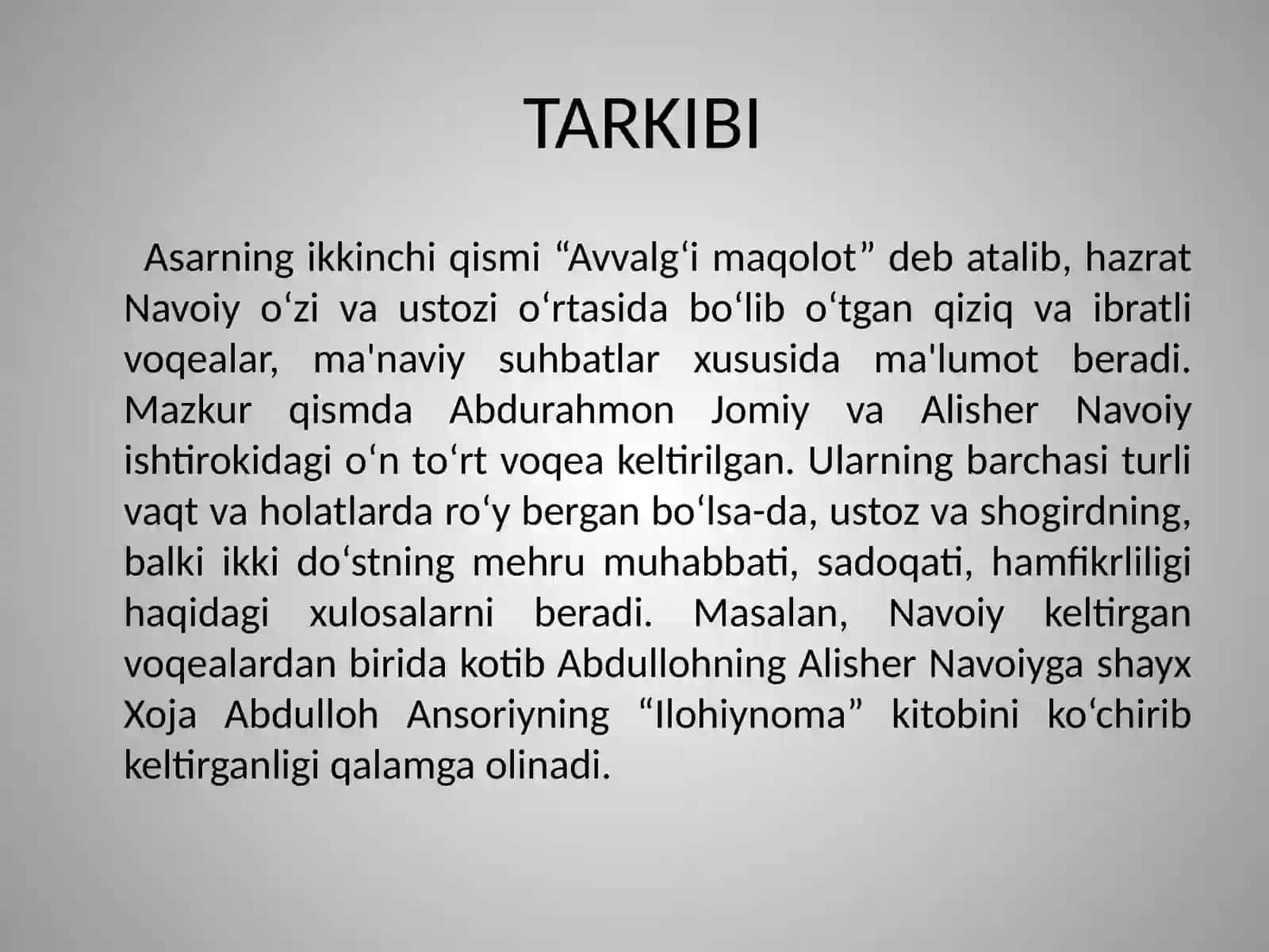 NAVOIYNING XOTIRA ASARLARI 4