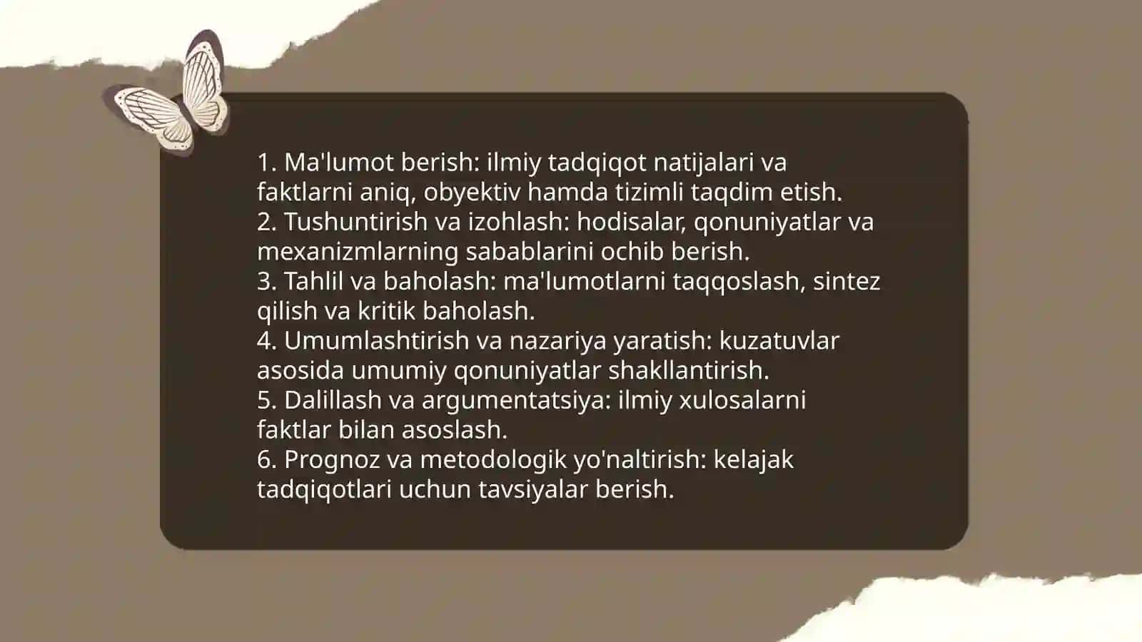 Nutq uslublari; ilmiy uslubga xos xususiyatlar 4