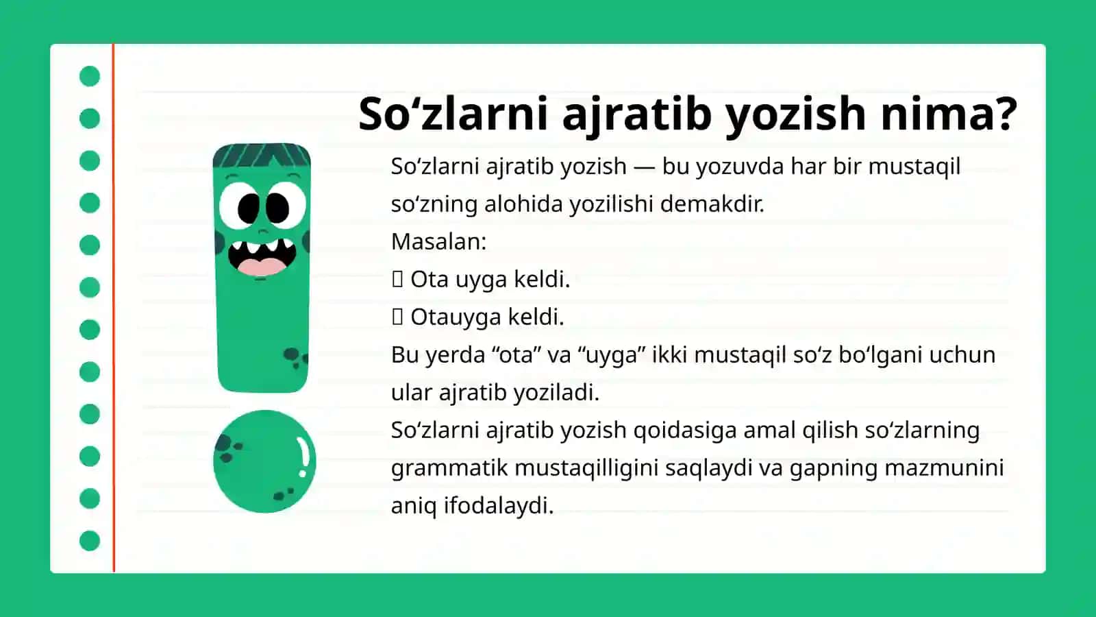 So‘zlarni ajratib yozish qoidalari 4